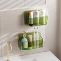 Diesisa 2pc Acrylic Wall Mount Organizer, Adhesive Cabinet Door Organizer,Acrylic Bathroom Shelves for Wall,No Drilling Hang Walls,with Self Adhesive Tape, for Bathroom, Kitchen, Living Room-Green