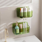Diesisa 2pc Acrylic Wall Mount Organizer, Adhesive Cabinet Door Organizer,Acrylic Bathroom Shelves for Wall,No Drilling Hang Walls,with Self Adhesive Tape, for Bathroom, Kitchen, Living Room-Green