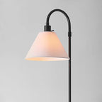 GLOBE Electric 61000146 62" Floor Lamp, Matte Black, White Fabric Shade, On/Off Rotary Switch on Socket, 6-Foot Black Cord, Reading Light, Bedroom, Living Room, Home Decor