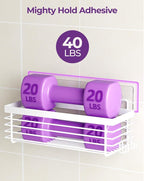 ODesign Shower Caddy 3 Pack SUS304 Stainless Steel-No Drilling-Shower Bathroom Shelves Rack,Rustproof Wall Mounted,Adhesive Shower Shelf Basket Organizer-White
