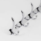 Wall Mounted Coat Rack - 5 Tri Hooks, Heavy Duty, Metal Coat Hook Rail for Coat Hat Towel Purse Robes Mudroom Bathroom Entryway (Chrome)
