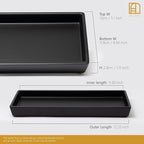 Bathroom Vanity Tray – 12"x5" Black Resin Counter Organizer for Perfume, Soap, Jewelry & Candles – Minimalist Tray for Sink, Dresser, Airbnb, Hotel or Bathroom Decor