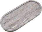 Natural Marble Tray, Oval Vanity Decorative Tray for Bathroom Counter, Countertop Stone Organizer, Catchall Tray for Kitchen, Perfume, Candles, Jewelry Dish Decorative Tray