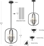 Black Nickel Chandelier Light, Modern Farmhouse Chandeliers for Dining Room Light Fixture, Adjustable Foyer Lighting Fixtures Small Rustic Kitchen Chandelier for Entryway Living Room Bedroom Hallway