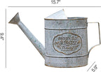 Vintage Metal Watering Can with Handle Rustic Farmhouse Watering Can Flower Pot Distressed Decorative Planter for Indoor Outdoor Garden Balcony Courtyard (Gray)