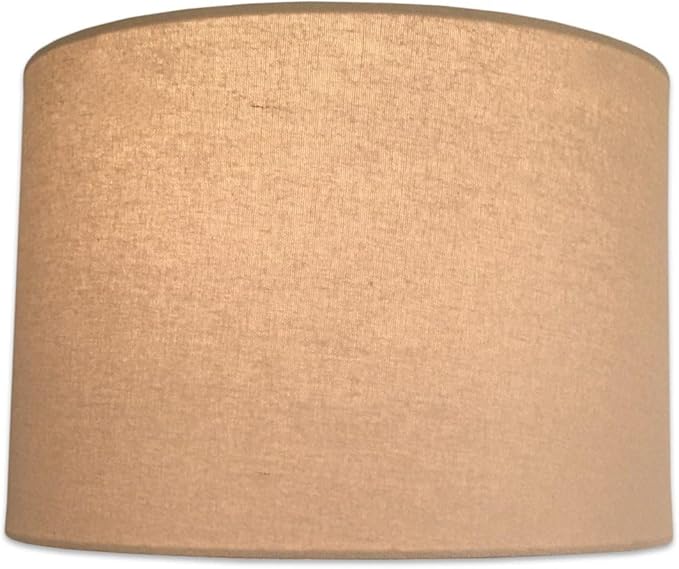 Royal Designs, Inc. HB-610-18LNBG-2 Shallow Drum Hardback Lamp Shade, 17 x 18 x 11.5, Linen Beige, 2-Pack