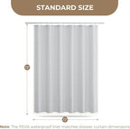 downluxe Linen Texture 3 in 1 Farmhouse Shower Curtain Set with Tassel, Boho Fabric Shower Curtains for Bathroom, Grey, 72W x 72L