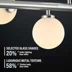 16-Light Globe Sputnik Chandelier, Mid Century Modern Light Fixture Over Table, Chrome Silver Linear Chandeliers for Dining Room and Kitchen Island (Milk White Glass Bubble Shades, 40 Inch)