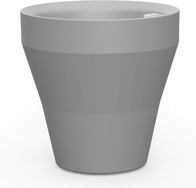 Crescent Garden Rim TruDrop Planter, Self-Watering Plant Pot, 26-Inch (Ash)