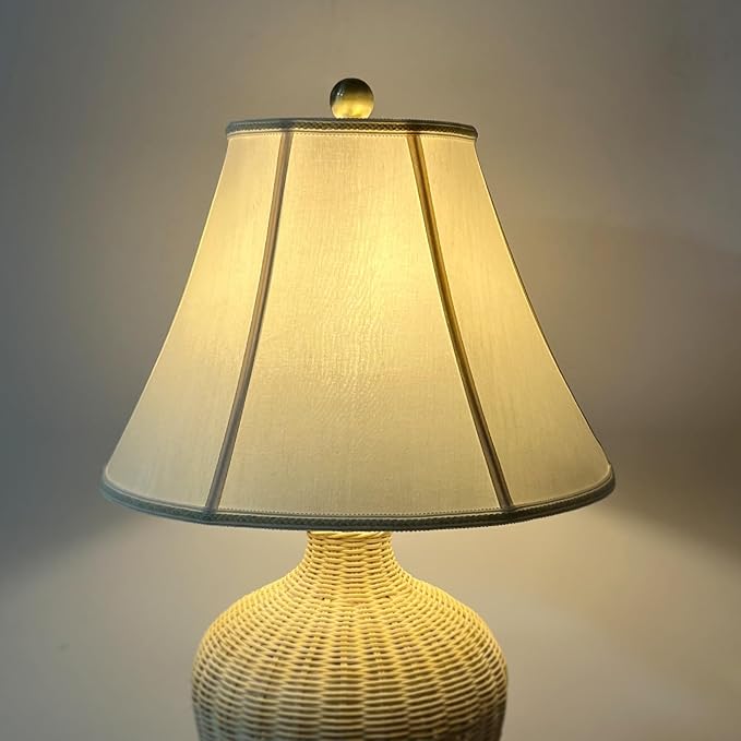 Tootoo Star Brown Large Drum Lamp Shade for Chandeliers Floor Light and Table Lamp,12x16x11" Spider,Fabric Natural Linen Hand Crafted (Beige)