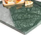 Natural Green Marble Cutting Board,16x12x0.5 Inch, Marble Pastry Board Hand Craft Slab with Non-Slip Feets for Cheese, Dough and Chocolate Tempering.