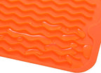 Silicone Dish Drying Mat for Multiple Usage,Easy clean,Eco-friendly,Heat-resistant Silicone Mat for Kitchen Counter,Sink,Bar,Bottle,or Cup Orange M 17 inches x 6 inches