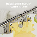 AmazerBath Shower Curtain Hooks Black Shower Curtain Rings with Cylindrical Design, Metal Shower Curtain Hooks Rust Proof, Smooth Glide Double Shower Hooks Rings for Shower Curtain