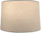 Royal Designs Shallow Drum Hardback Lamp Shade, Linen Eggshell, 15 x 16 x 10