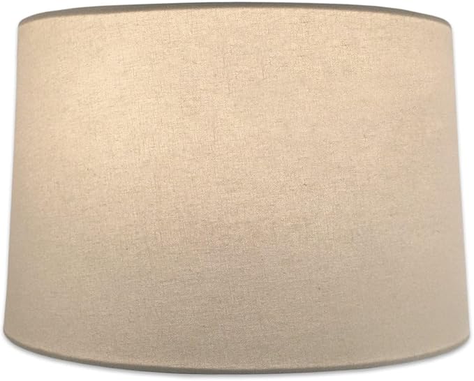 Royal Designs Shallow Drum Hardback Lamp Shade, Linen Eggshell, 15 x 16 x 10