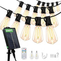 100FT Solar String Lights Outdoor Waterproof, 30+2 Shatterproof with Edison Bulbs,Solar Powered Outdoor Lights with Remote, LED String SolarLights for Garden, Backyard, Parties (100FT32)