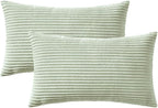 MIULEE Pack of 2 Pillow Covers Soft Soild Decorative Throw Pillow Covers Set Cushion Cases Pillowcases for Sofa Bedroom Car 12 x 20 Inch 30 x 50 Cm Light Green