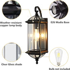 Milaii Copper Outdoor Wall Lights 20" H Exterior Light Fixture Oil Rubbed Bronze Anti-Rust Wall Lantern Fixture Waterproof Wall Mount Porch Light for Garage Patio Doorway E26 Base Socket