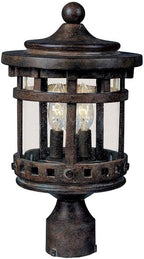 Maxim Santa Barbara VX Three Light Outdoor Pole Mount with Sienna Finish and Seedy Glass