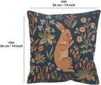 Charlotte Home Throw Pillow Covers - 14x14 Inch Decorative Tapestry Pillow Case for Sofa & Bed - Rabbit French Country Sofa Cushion Cases - Elegant Woven Accent Pillow Covers with Hidden Zipper