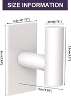 VAEHOLD Wall Towel Hooks, Heavy Duty Sticky Holder Waterproof Towel Hooks for Hanging Coat, Clothes, Closet Hook Wall Mount for Kitchen (White, 4 Pack)