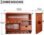 DOPACE Key Holder for Wall, Mail and Key Holder, Mail Organizer Wall Mount with Storage Drawer and 10 Hooks, Easy Installation Keys Holder on Wall, Auburn