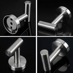 NearMoon Bath Towel Hooks- SUS 304 Stainless Steel Robe Hook Holder, Heavy Duty Coat Hook for Bathroom Livingroom Hotel Kitchen Garage, Wall Mounted (Brushed Nickel, 3 Pack)