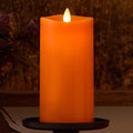 Luminara Flickering Flameless LED Candle, Battery Operated with Timer Function, Russet Orange Pillar 3 x 6.5 Inch, Real Wax Unscented Fall Home Indoor Decor, Remote Ready (Sold Separately), Melted Top