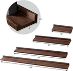 12 Inch Floating Shelves Wall Mounted Set of 2, Rustic Wall Shelves for Decor and Storage, Solid Walnut Wood Shelf, Picture Ledge for Bedroom/Bathroom/Living Room/Kitchen, Walnut Color, 12*4*1.5