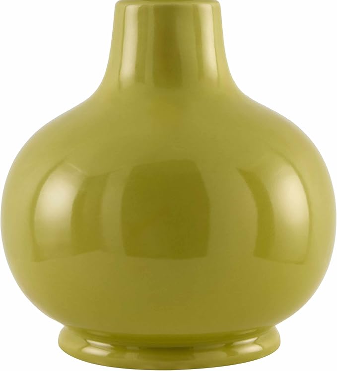BoutiqueRugs Navarro Boho Ceramic Bedside Table Lamp for Bedroom Nightstand and Living Room - Shade Cotton - Light Green, Sage - 13" H
