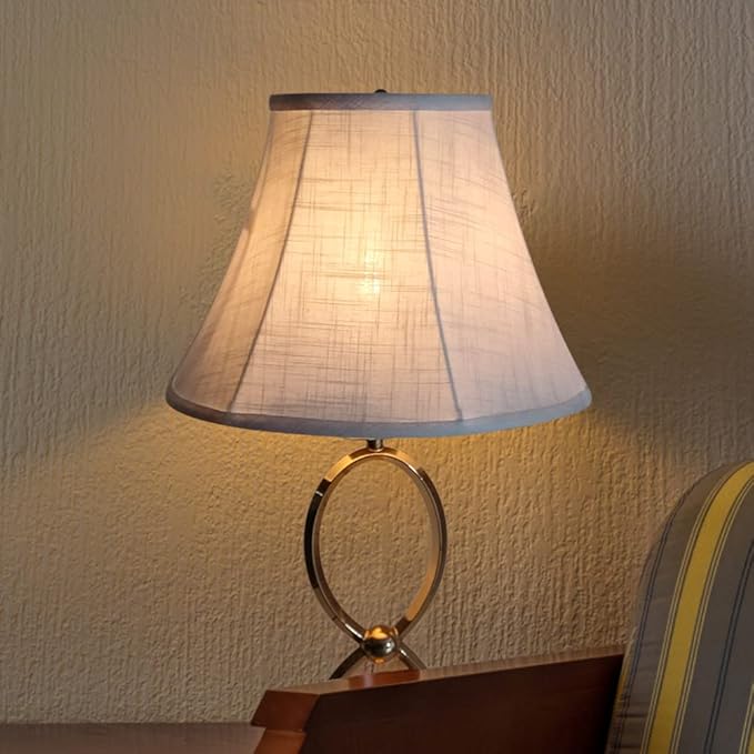 Double White Lamp Shade Set of 2, TOOTOO STAR Large Barrel Lampshade for Floor Light and Table Lamp 6x12x8.5 inch, DIY Fabric Natural Linen Hand Crafted, Spider (White, 6x12x8.5 inch)