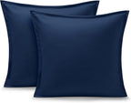 Bare Home Euro Pillow Sham Covers - Set of 2 - Premium 1800 Ultra-Soft Microfiber - Double Brushed - Bed Pillow Shams - Pillows Not Included (Set of 2, Dark Blue)