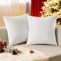 EMEMA Pack of 2 Velvet Pillow Covers Decorative Square Pillowcase Soft Solid Cushion Case for Sofa Bedroom Car 16x16 Inch White