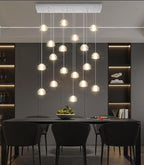 Rectangular Crystal Chandeliers for Living Room Dining Room Light LED Pendant Lights Fixtures Lighting Chandelier for Foyer Entrance Silver
