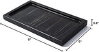 Natural Real Marble Bathroom Vanity Tray Countertop 9'' Makeup Organizer for Dresser, Guest Towel Holder Tray Napkin Holder for Bathroom (Black)
