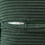 MIULEE Christmas Decorative Euro Sham Throw Pillow Covers for Couch Bed Livingroom 26x26 Inch Set of 2 Dark Green Boho Accent Throw Pllows Broadside Striped Patchwork Soft Corduroy Pillowcases