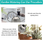 Hamiledyi 50 oz/1500 ml Stainless Steel Watering Can with Long Spout Metal Watering Can Indoor Outdoor Flower Watering Pot for Garden Orchid Bonsai Office Desk Plants (Silver)