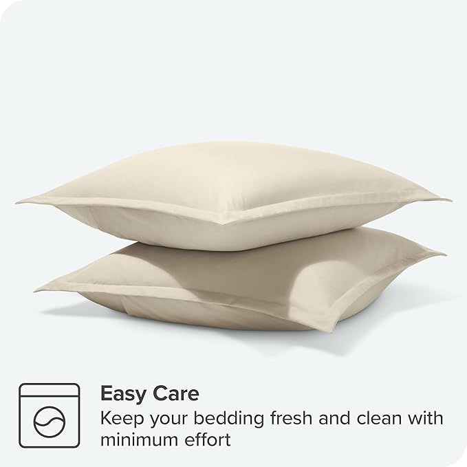 Bare Home Euro Pillow Sham Covers - Set of 2 - Premium 1800 Ultra-Soft Microfiber - Double Brushed - Bed Pillow Shams - Pillows Not Included (Set of 2, Sand)