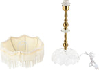 Eapmic Table Lamp,Bedside End Table Lamp Traditional Nightstand Desk Lamp Beaded Tassel Lamp with Shade for Living Bedroom Office(Retro,Style 2)