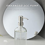 MaisoNovo Soap Dispenser 3-Piece Set | 16.9oz Clear Bottles with Silver Stainless Steel Pumps