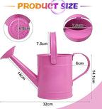 Finderomend 1.5 Liter Metal Watering Can,Iron Art for Kids Children Garden Watering Bucket Indoor Outdoor Home Office Gardening Plant Sprinkling Can (Pink)