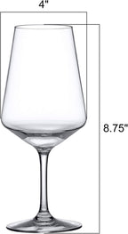 Amazing Abby - Sherry - 20-Ounce Unbreakable Tritan Wine Glasses (Set of 6), Plastic White Wine Glasses, Reusable, BPA-Free, Dishwasher-Safe, Perfect for Poolside, Outdoors, Camping, and More