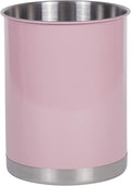 Creative Home Stainless Steel Utensil Holder– 6.3" Large Cooking Tool Organizer for Kitchen Decor and Countertop Storage, Stable Anti-Tip Design, Durable Powder-Coated Finish, Pink