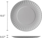 TP 6-Piece Melamine Plates Set, 10.5-Inch Reusable Dinner Plates for Picnic, Party, BBQ & Camping, Dishwasher Safe Lightweight Tableware, Grey
