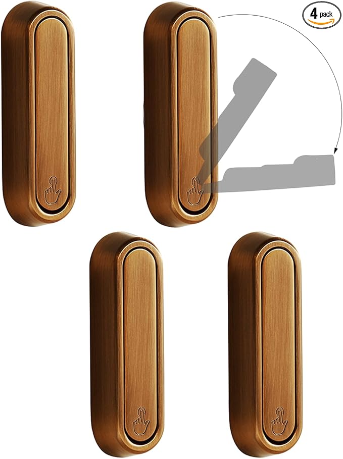 4PCS Folding Coat Hook, Heavy Duty Wall Hooks Made of Zinc Alloy, Foldable Wall Hooks for Hanging Coats, Scarves, Hats, Bathrobes, Keys, Bags (Bronze)