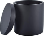 Cotton Swab Holder with Lid, Round Qtip Holder Bathroom Black, Resin Cotton Ball Canister Jar Cosmetics Makeup Countertop Organizer Containers Canister Apothecary Jar, Matte Black