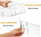 vacane Plastic Over Cabinet Door Organizer with Removable Hooks, Clear Hanging Baskets for Organizing Over the Cabinet Organizer Holder for Kitchen, Pantry, Bathroom-Hang Outside or Inside Door-M