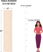 Solino Home Linen Brown Sugar Table Runner 90 Inches Long - 100% Pure Linen 14 x 90 Inch Table Runner for Fall, Autumn, Thanksgiving - Classic Hemstitch