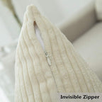Home Brilliant Rectangle Throw Pillow Covers 12x20 Set of 2 Solid Striped Velvet Oblong Throw Pillow Case for Christmas Couch Chair Baby Toddler Lumbar Pillow, 12 x 20 inch, Cream Cheese