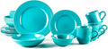 Pearl Dots Stoneware Dinnerware Set (20pc Set, Turquoise)